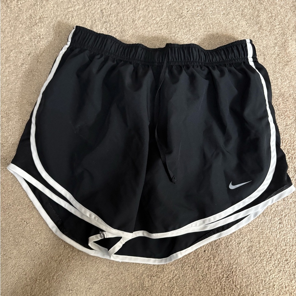 Nike Women's Black and White Athletic Shorts | Size L
